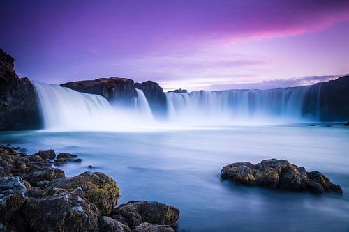 Godafoss, Iceland at sunset by Chris Snoek