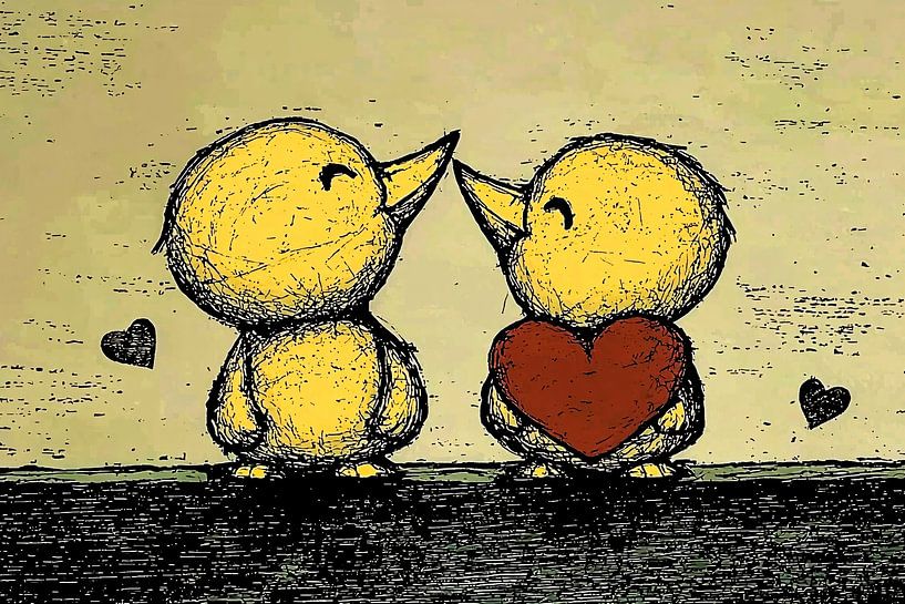 Vogels met hart in minimalisme van Art & Soul Creations