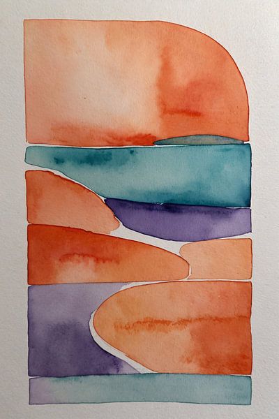 Abstract uitzicht in waterverf van Art & Soul Creations