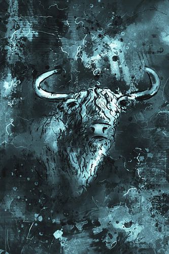 Portrait formaat hooglander - onderdeel van drieluik