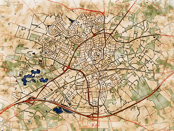 Kaart van Oldenzaal in de stijl 'Serene Summer'