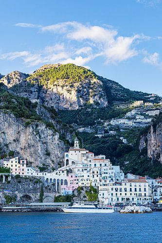 View of Amalfi on the Amalfi Coast in Italy