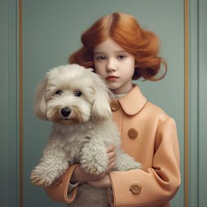 Kunstporträt "Ich und mein Hund" von Carla Van Iersel