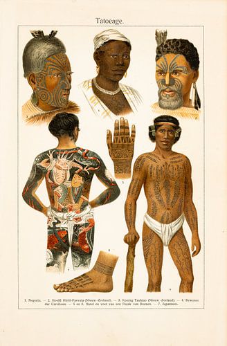 Educatieve kleurenplaat Tatoeages