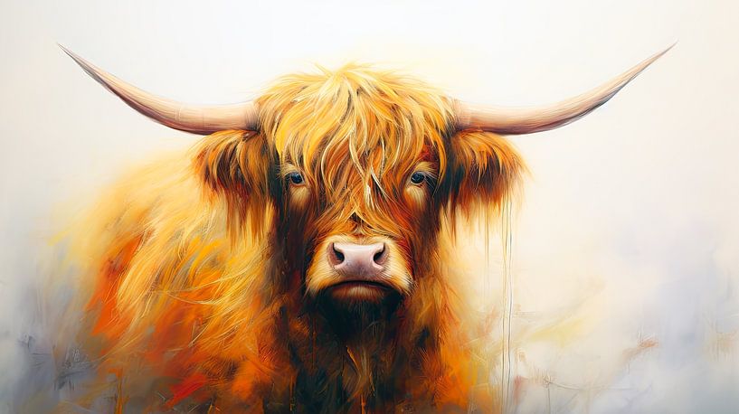 Portrait of Scottish Highlander by Vlindertuin-Art