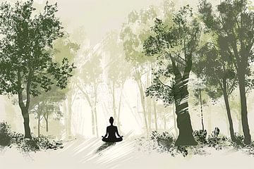 Meditatie onder de bosbomen van Imperial Art House