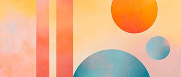 Abstracte compositie met cirkels en strepen van Poster Art Shop