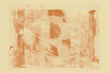 Abstrakte, minimalistische, organische Formen in Weiß und Orange von Abstrakte minimalistische Kunst