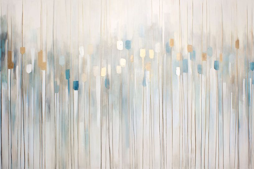 Blauw-witte abstracte compositie van Art & Soul Creations