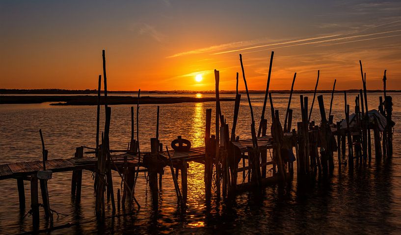 Mooie zonsondergang in Carrasqueira, Portugal van Adelheid Smitt