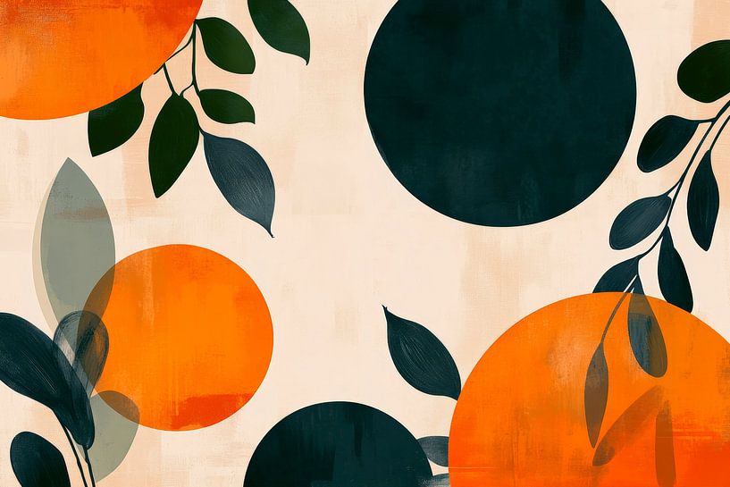 Abstrakte Komposition mit Orangetönen von Poster Art Shop