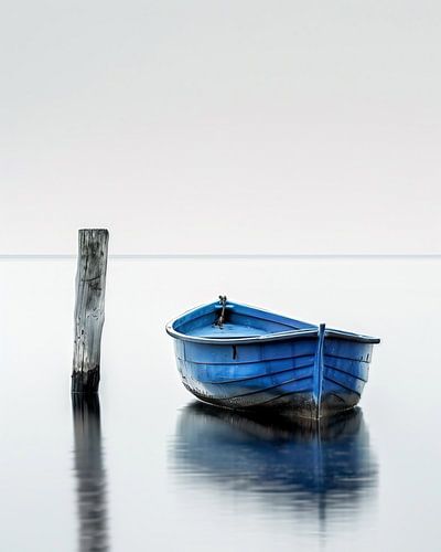 Kalme zee, eenzame boot