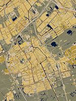 Kaart van Delft in de stijl van Gustav Klimt