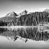 Stazersee im Engadin in der Schweiz in schwarz-weiß von Manfred Voss, Schwarz-weiss Fotografie