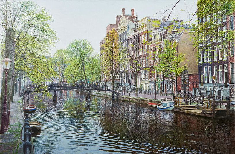 Schilderij: Amsterdam, Oudezijds Voorburgwal van Igor Shterenberg