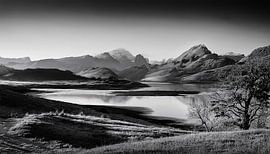 Zwart-wit fotografie met landschap