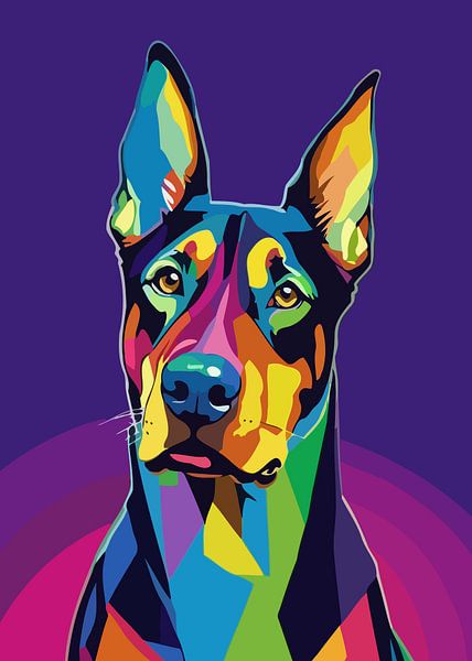 Dobermann Pinscher Pop Art by MIROKKU