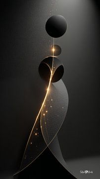 Abstraktes Schwarz mit zartem Gold