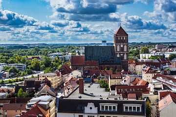 View to the hanseatic town Rostock, Germany by Rico Ködder