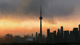 Cn tower toronto abstract panorama van TheXclusive Art