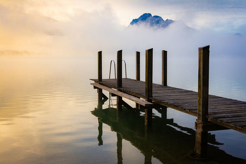 Forggensee in de mist van Martin Wasilewski