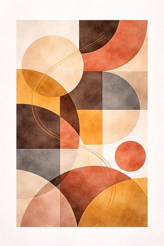 Terracotta Sun Geometric Abstract Modern Decor