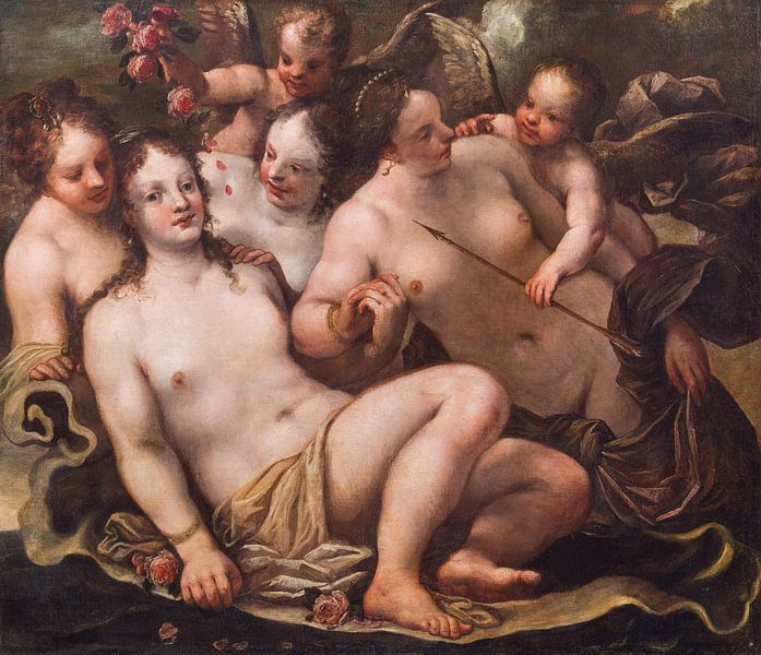 Pietro Liberi, Venus, Amor und die drei Grazien, um 1670 von Atelier Liesjes