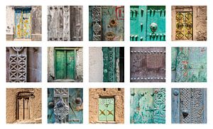 Collage de vieilles portes à Oman.