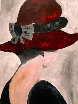 Woman with hat.