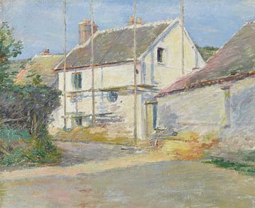 Theodore Robinson~House with scaffolding, Giverny