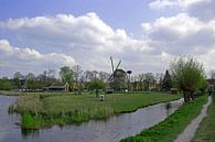 Niederländische Landschaft mit Windmühle von BriGit Stokman Miniaturansicht
