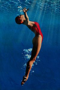 Mädchen taucht ins Wasser IV von Jan Keteleer