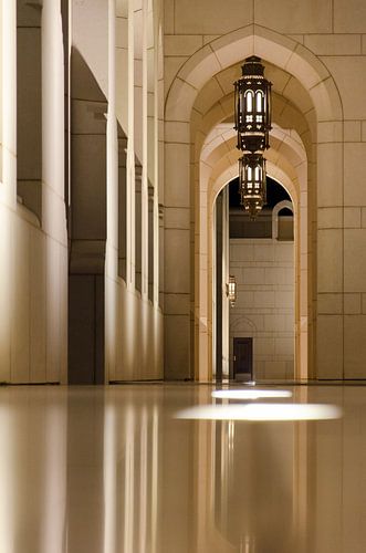 Oman - doorkijkje bij het Al Alam Paleis in Muscat