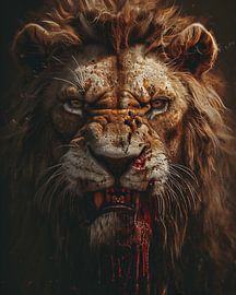 Gros plan sur un lion