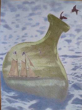 bottle at see