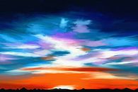 Schilderij van een landschap met een dramatische hemel van Tanja Udelhofen thumbnail