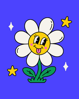 Electric Daisy Playful 90s Pop Art