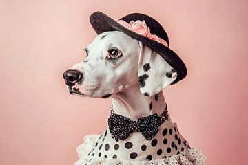 Elegant Dalmatian in a fashionable outfit by Poster Art Shop