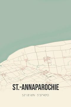 Vintage map of St.-Annaparochie (Fryslan) by Rezona