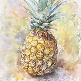 Aquarell Ananas von Poster Art Shop