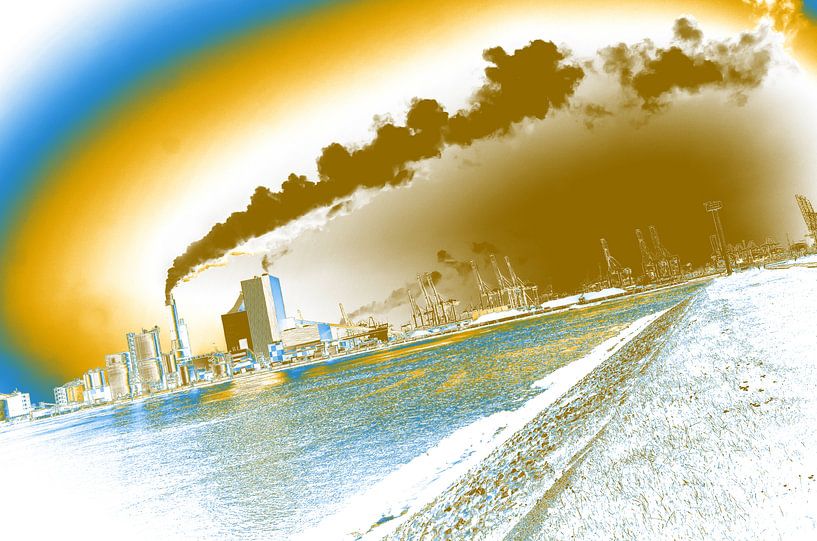Smog en vervuiling in de havens van Bliek Fotografie
