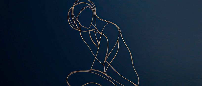 Minimalistische Linienzeichnung einer Figur von Poster Art Shop