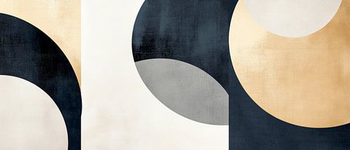 Geometrische harmonie in goud en zwart