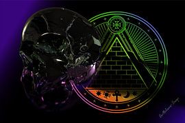 3d illustration. Fused skull three. by Norbert Barthelmess