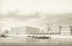 Karl Friedrich Schinkel, Berlin. Bauakademie. Perspektivische Ansicht von der Schlossbrücke aus - 18