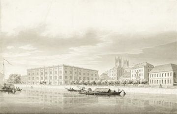 Karl Friedrich Schinkel, Berlijn. Bouwacademie. Perspectief uitzicht vanaf de Schlossbrücke  - 1831