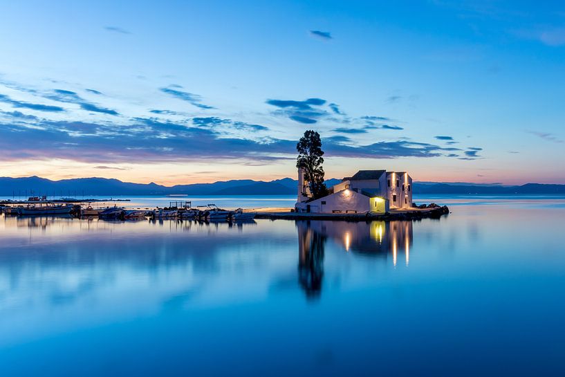 Morning glory Corfu, Greece Vlacherna monastery by Patrick Löbler