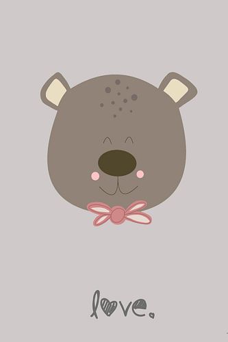 Doux ourson d'amour pour la chambre d'enfant sur Mark van Dellen