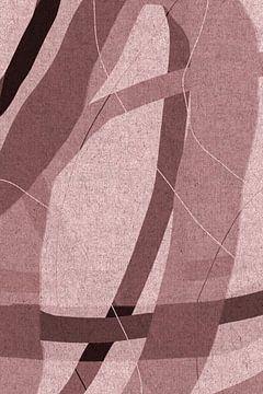 Modern abstract minimalist shapes and lines in brown no. 5 by Dina Dankers