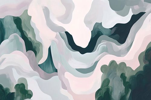 Abstract wolkenlandschap in zachte kleuren